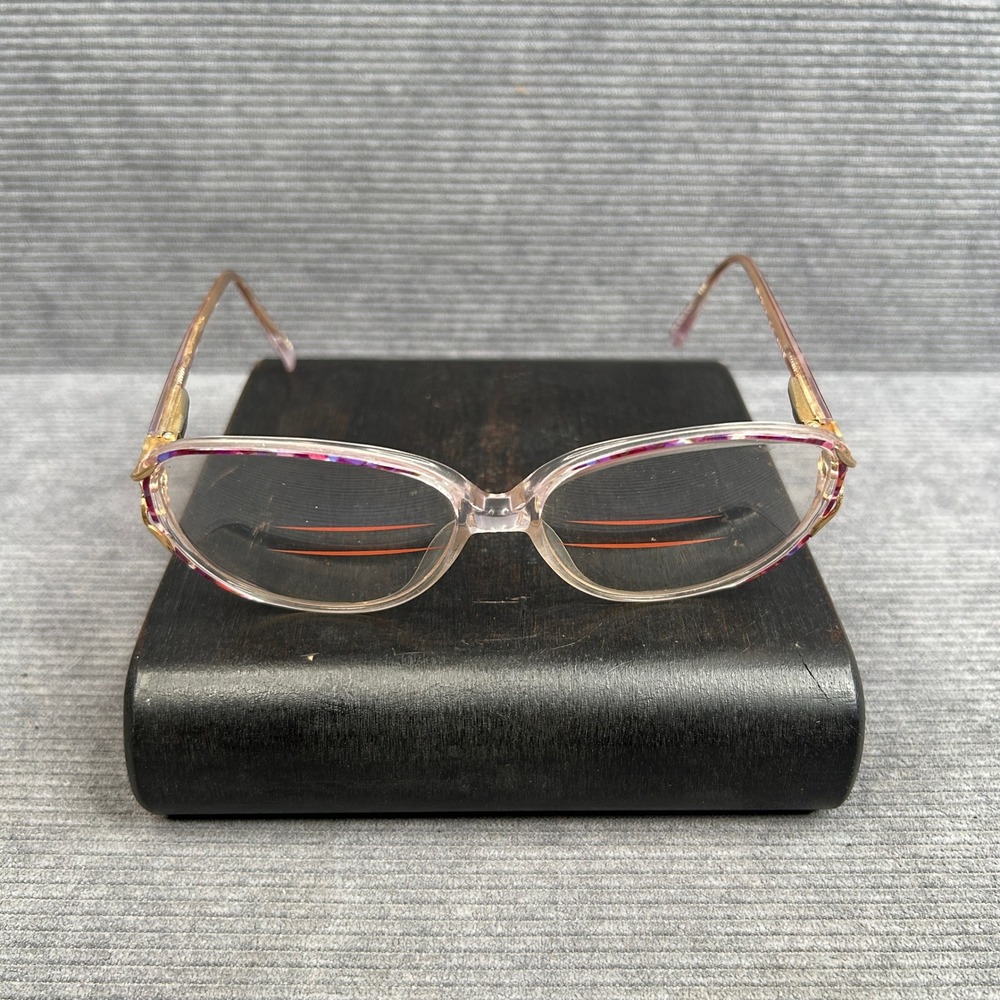 Britalia Mavis Clear Pink Purple Marbled Oval Eyeglasses Frames Vintage